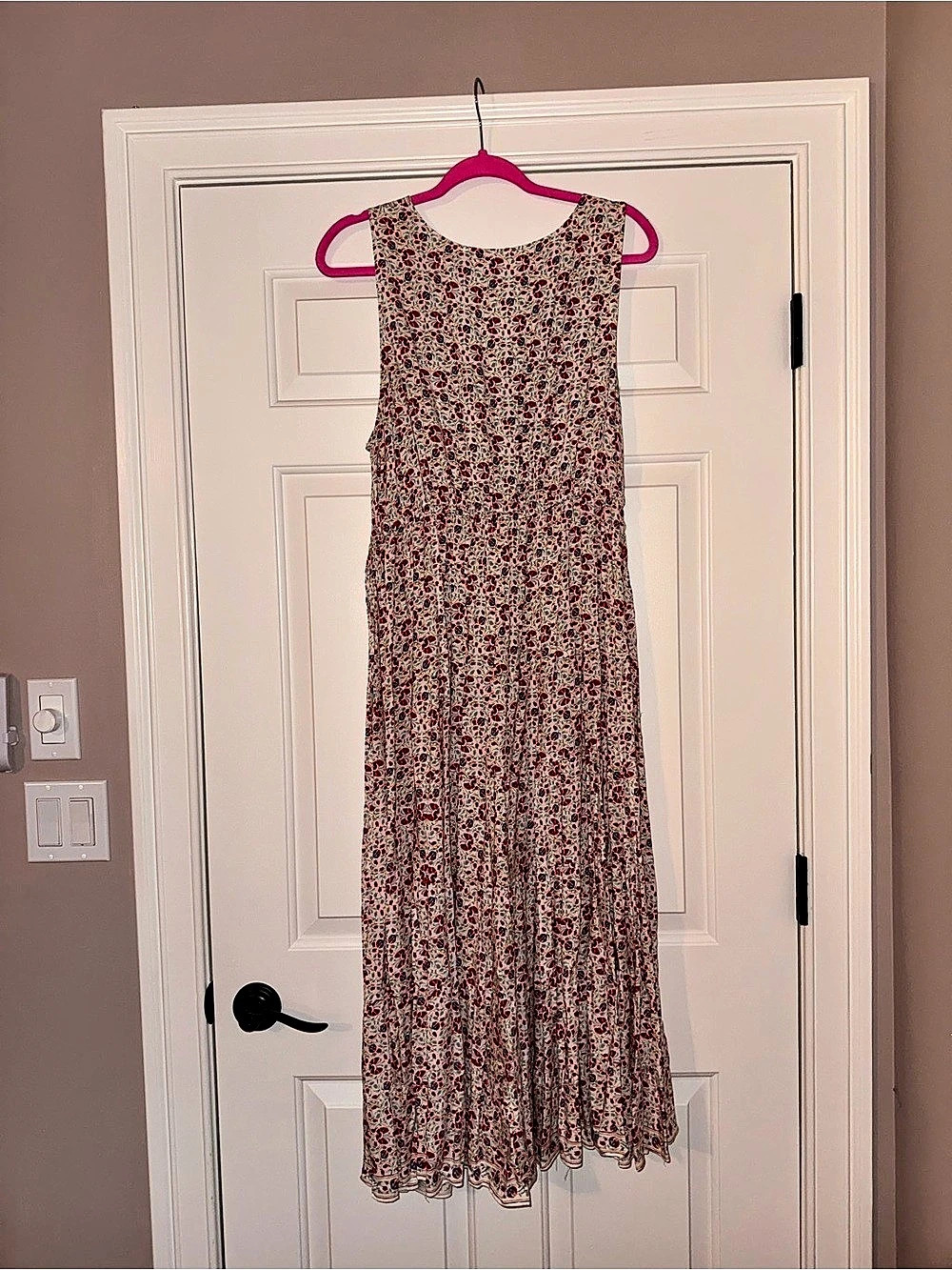Max Studio Floral Maxi Dress in White & Red Size XL Like New